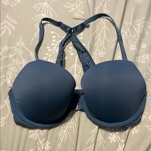 Victoria's Secret Blue Sequin Cross-Back Bra
